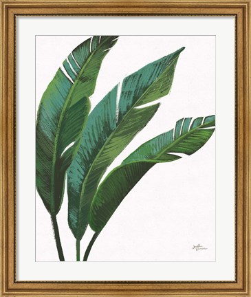 Framed Emerald Banana Leaves I Print