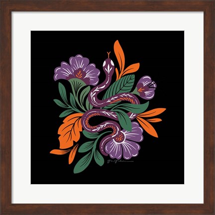 Framed Lush Life III Black and Orange Print