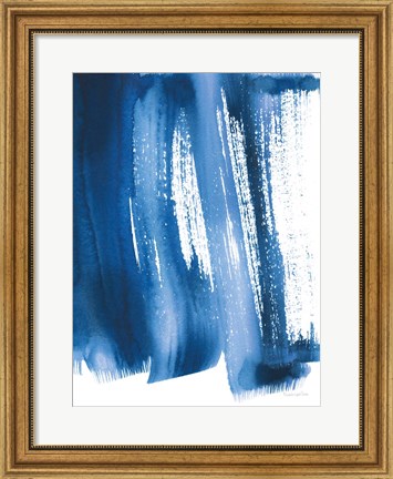 Framed Bold Blue I Crop Print