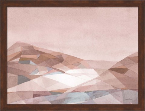 Framed Warm Geometric Mountain v2 Print