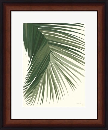 Framed Retro Big Leaf II Green Print