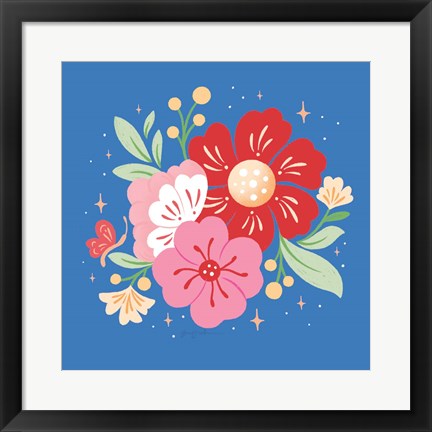 Framed Floral Bouquet I Bright Print