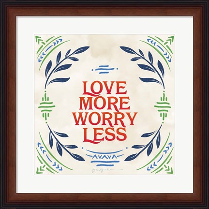 Framed Heart and Mind II Love More Bright Print