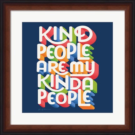 Framed Kind People I Bright Sq Print