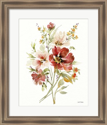 Framed Autumn Flowers II Print