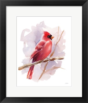 Framed Winter Cardinal Print