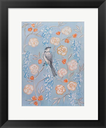 Framed Heirloom Chinoiserie Bird I Print