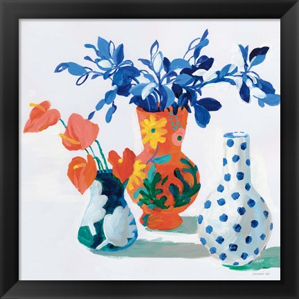 Framed Bungalow Vases Print