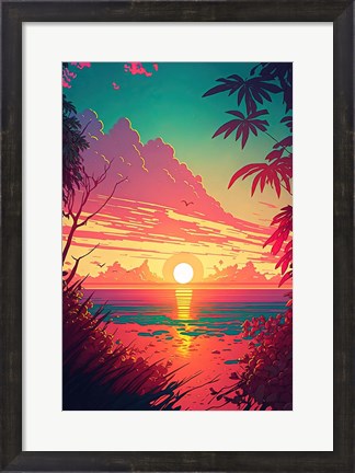 Framed Sunset B6 Print