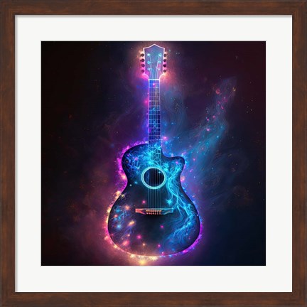 Framed Guitar 2 Print