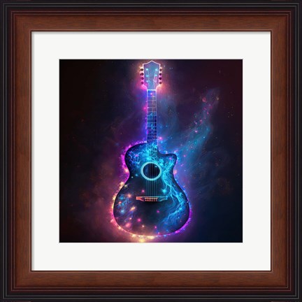 Framed Guitar 2 Print