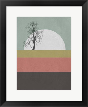 Framed Sunset Tree Print