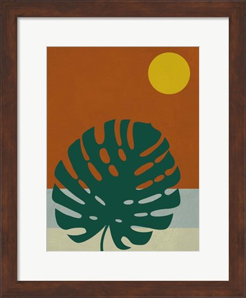 Framed Tropical Leaf and Blue Moon Print