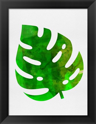 Framed Tropical Monstera Leaf I Print