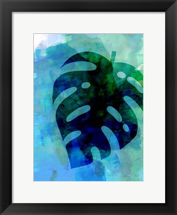 Framed Tropical Monstera Leaf Watercolor Print