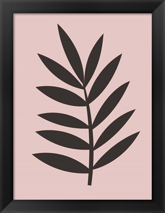 Framed Blush Pink Leaf I Print