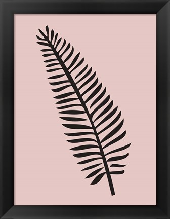 Framed Tropical Blush Pink Leaf Print