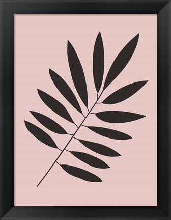 Framed Tropical Blush Pink Leaf I Print