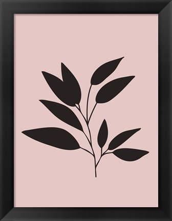 Framed Tropical Blush Pink Leaf III Print