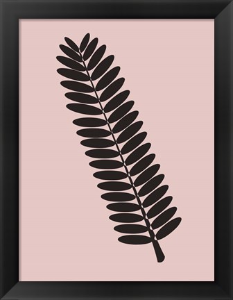 Framed Tropical Blush Pink Leaf Print