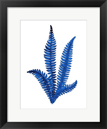 Framed Floating Blue Plant Print