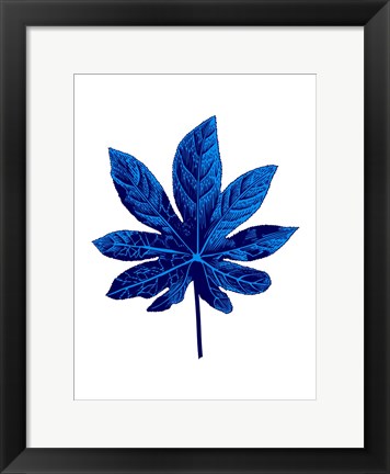 Framed Floating Blue Leaf Print