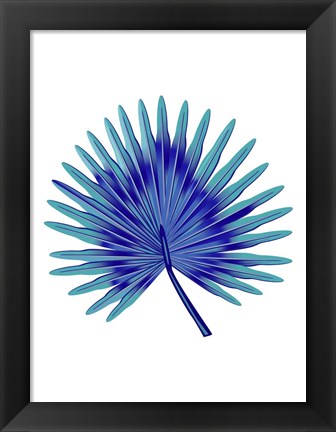 Framed Blue Tropical Leaf Print