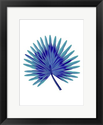 Framed Blue Tropical Leaf Print