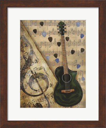 Framed Guitar I Print