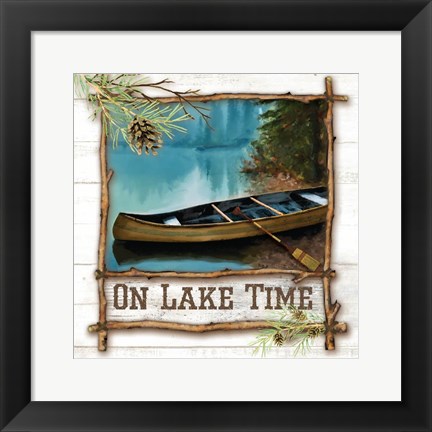 Framed On Lake Time Print