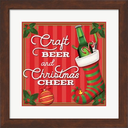 Framed Craft Beer and Christmas Cheer Print