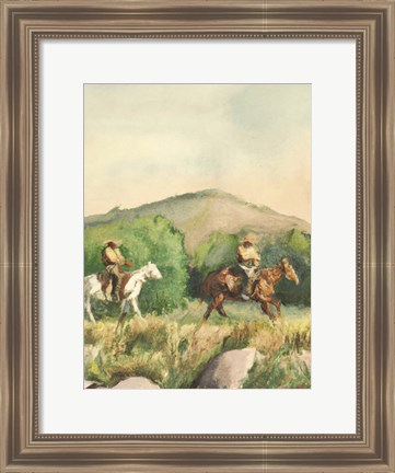 Framed Cowboy Friends I Print