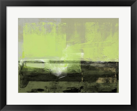 Framed Abstract Green and Brown Print