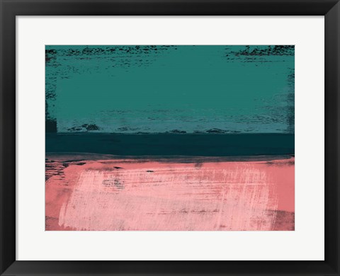 Framed Abstract Green and Red Print