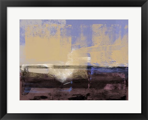 Framed Abstract Ochre and Violet Print