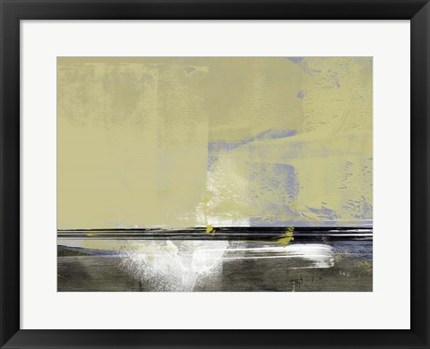 Framed Abstract Ochre and White Print