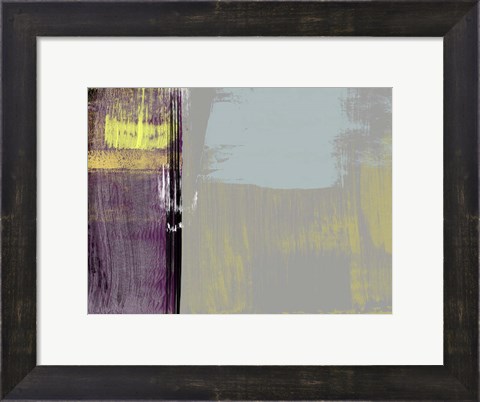 Framed Abstract Purple and Yellow Print