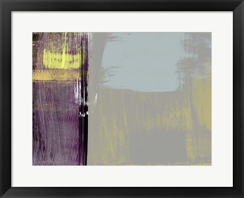 Framed Abstract Purple and Yellow Print