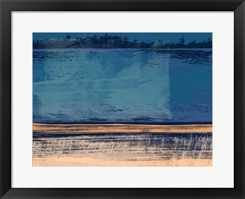 Framed Abstract Blue and Orange Print