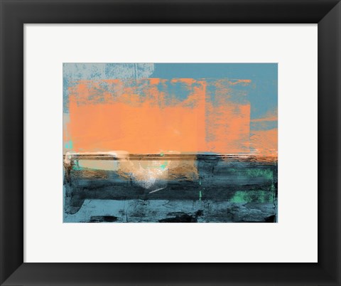 Framed Abstract Blue and Orange I Print