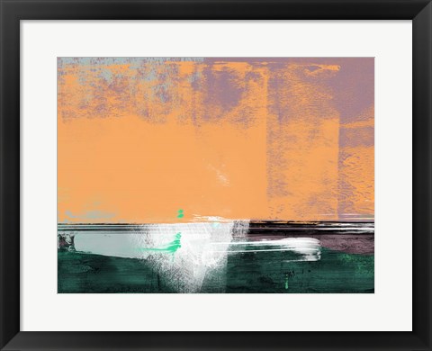 Framed Green and Yellow Abstract Print