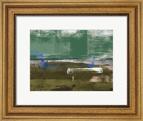 Framed Olive and Green Abstract Composition I Print