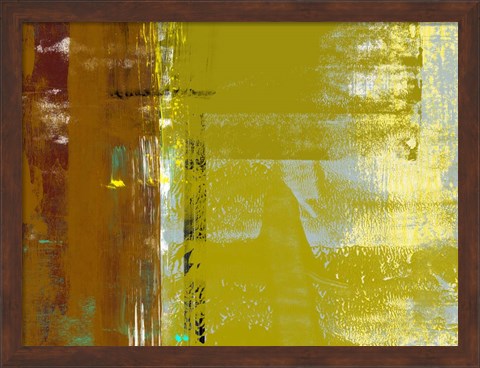 Framed Yellow Mustard Abstract Composition I Print