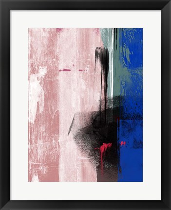 Framed Blue and Black Abstract Composition I Print