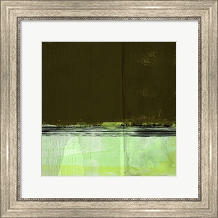 Framed Green and Olive Abstract Composition I Print