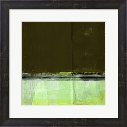 Framed Green and Olive Abstract Composition I Print