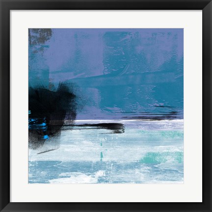 Framed Blue and White Abstract Composition II Print