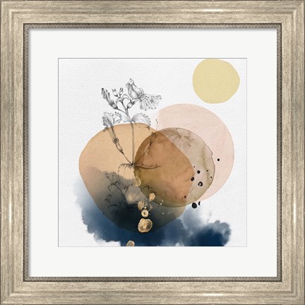 Framed Flower and Watercolor Circles IV Print