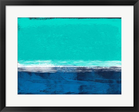 Framed Abstract Blue and Turquoise Print