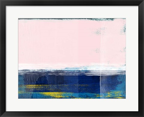 Framed Abstract Blue and Pink I Print